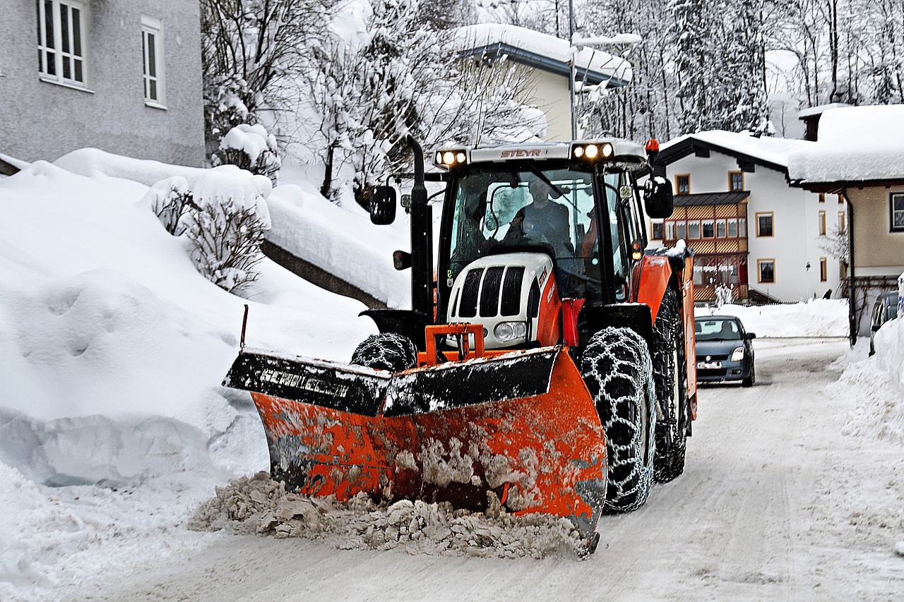 traktor s řetězy